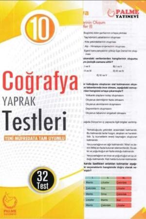 10.Sınıf Coğrafya Yaprak Test