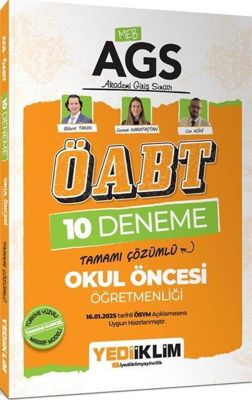 2025 MEB AGS ÖABT Okul Öncesi Öğretmenliği Tamamı Çözümlü 10 Deneme