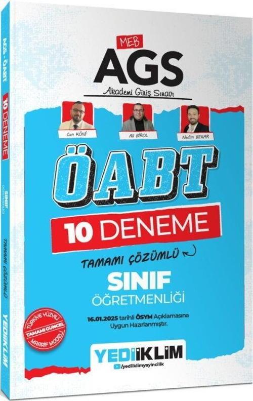 2025 MEB AGS ÖABT Sınıf Öğretmenliği Tamamı Çözümlü 10 Deneme Sınavı