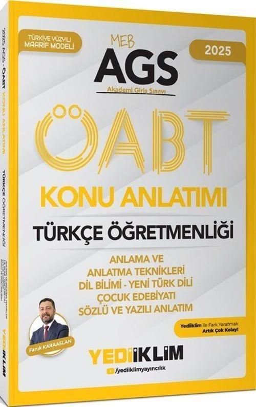 2025 MEB AGS ÖABT Türkçe Öğretmenliği Anlama ve Anlatma Teknikleri - Dil Bilimi - Yeni Türk Dili Çocuk Edebiyatı Sözlü ve Yazılı Anlatımı Konu Anlatımı