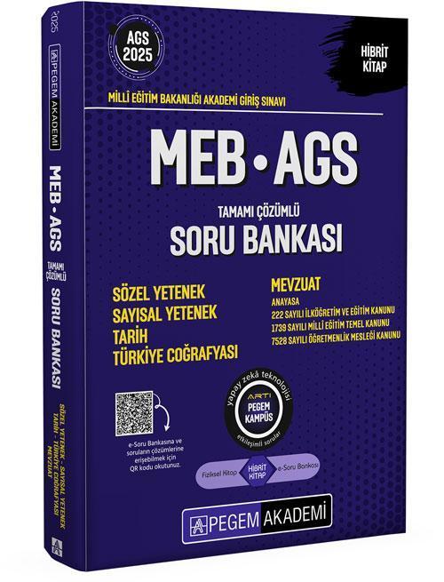 2025 MEB-AGS Soru Bankası Tamamı Çözümlü Sözel Yetenek-Sayısal Yetenek-Tarih-Türkiye Coğrafyası-Mevzuat