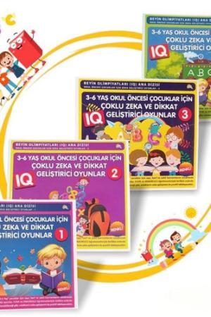 3-6 Yaş Okul Öncesi Çocuklar İçin Zeka ve Dikkat Geliştiren Oyunlar ( 4 Kitap Set)