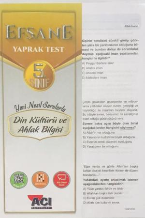 6. Sınıf Din Kültürü ve Ahlak Bilgisi Çek Kopart Yaprak Test