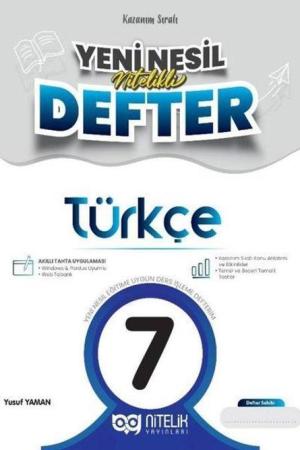 7.Sınıf Türkçe Yeni Nesil Nitelikli Defter