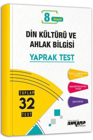 8. Sınıf Din Kültürü ve Ahlak Bilgisi Yaprak Test