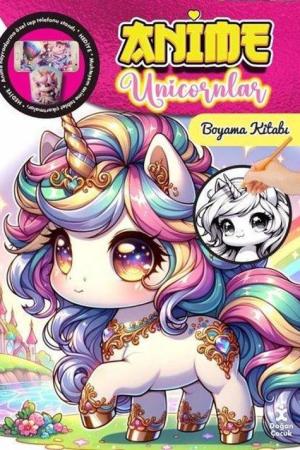 Anime Unicornlar Boyama Kitabı