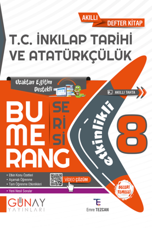 Bumerang Serisi - 8. Sınıf Etkinlikli T.C. İnkılap Tarihi ve Atatürkçülük / Akıllı Defter Kitap
