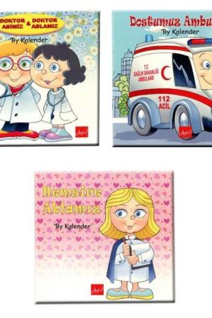 Doktor Abimiz - Doktor Ablamız Sağlık Seti (4 Kitap Set, Renkli Resimli)