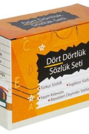 Dört Dörtlük Sözlük Seti ABC İlk ve Orta Öğretim Tdk Uyumlu (4 Kitap Kutulu)
