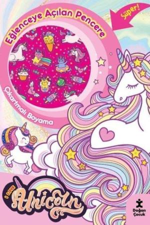I Love Unıcorn Eğlenceye Açılan Pencere Çıkartmalı Boyama Kitabı