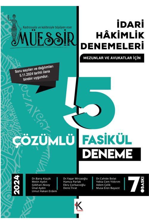 Müessir İdari Hakimlik Denemeleri 2024 Çözümlü 5 Deneme