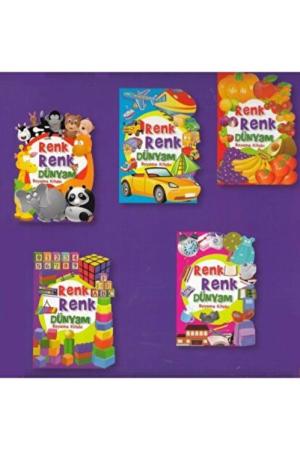 Renk Renk Dünyam Boyama Kitabı - Şekilli Kesim (5 Kitap)