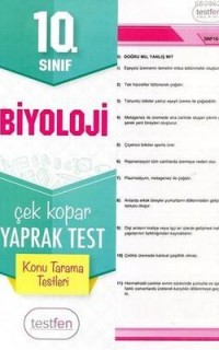 10. Sınıf Biyoloji Konu Tarama Yaprak Testleri