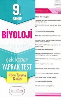 9. Sınıf Biyoloji Konu Tarama Yaprak Testleri