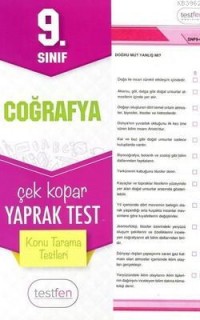 9. Sınıf Coğrafya Konu Tarama Yaprak Testleri