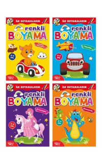 İlk Boyamalarım - Renkli Boyama Seti - 4 Kitap Takım