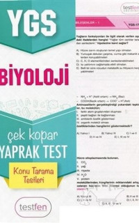 YGS Biyoloji Konu Tarama Yaprak Testleri