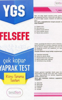 YGS Felsefe Konu Tarama Yaprak Testleri