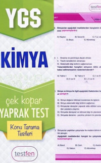 YGS Kimya Konu Tarama Yaprak Testleri