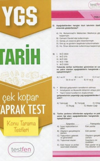YGS Tarih Konu Tarama Yaprak Testleri