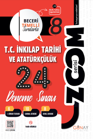Zoom Serisi - 8. Sınıf LGS T.C. İnkılap Tarihi ve Atatürkçülük 24'lü Branş Denemesi